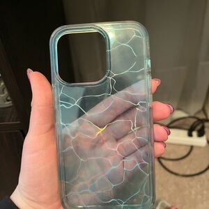 Iphone 13 Transparent Phone Case with Iridescent Design